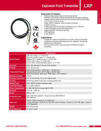 Thumbnail of document Data Sheet - LXP Explosion Proof Pressure Transmitter